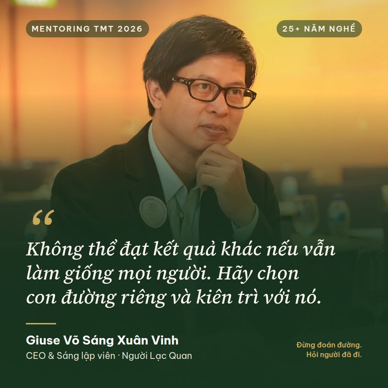 Giuse Võ Sáng Xuân Vinh: «Không thể đạt kết quả khác nếu vẫn làm giống mọi người. Hãy chọn con đường riêng và kiên trì với nó.»